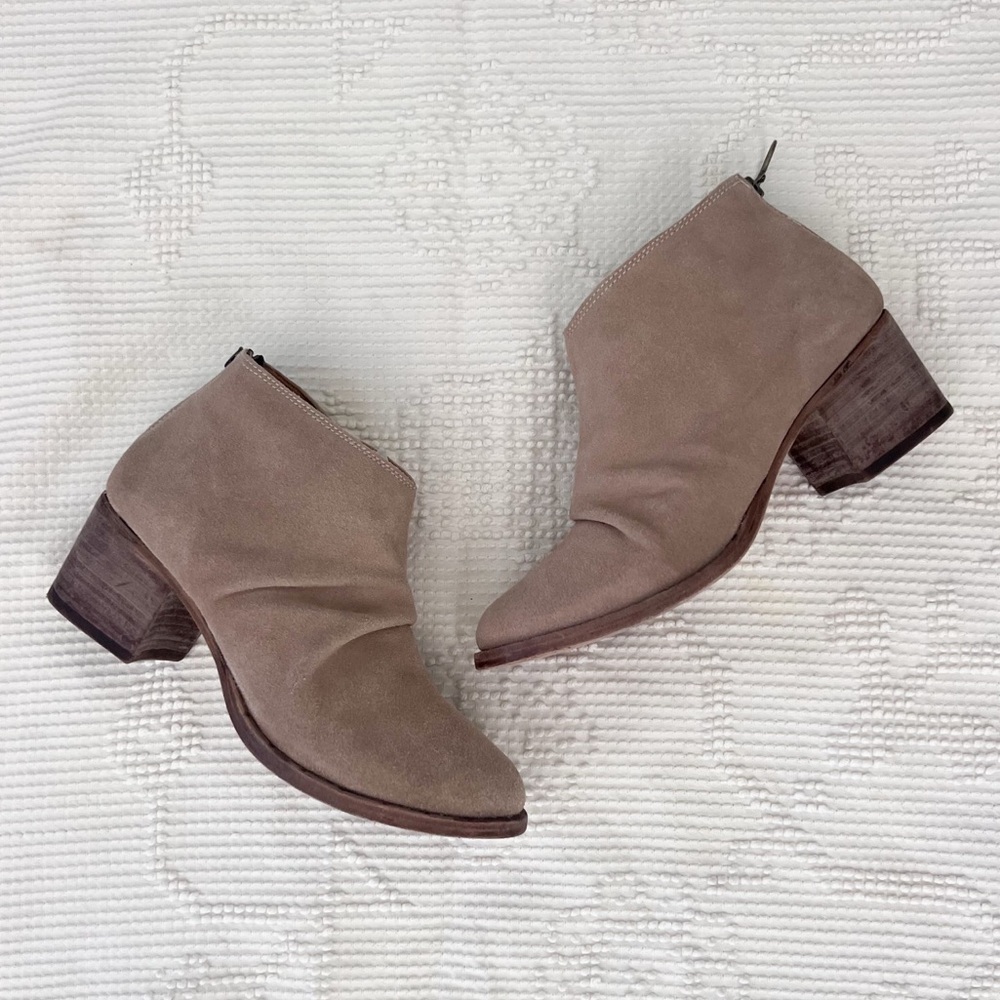 BEEK Suede Eaglet Booties Stone Suede Ankle Boots
